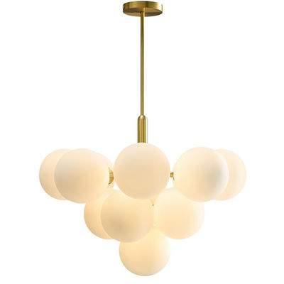 Dustproof Glass Pendant Lamps White Milk Glass Globe Chandelier Antioxidant