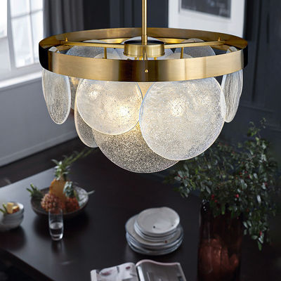 Electroplated Gold Frosted White Glass Pendant Lamps Thickened Lamp Body