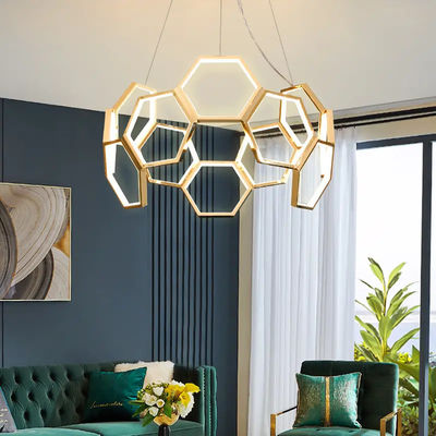 Hexagon LED Acrylic Commercial Chandelier Modern Decorative Lamps Originality Strong Bearing Capacity
