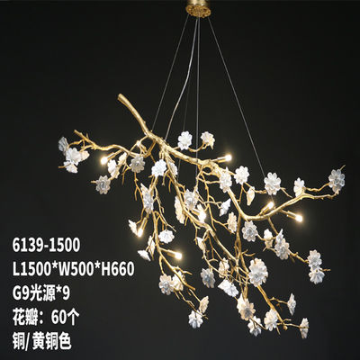 Customized Flower Petal Chandelier 1 - 2 Years Warranty 50000 Hours Lifespan