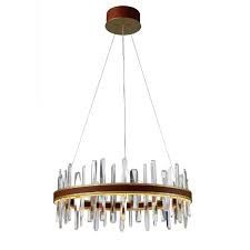 Round Shape Chandelier Crystal Ceiling Light Fixture With Metal Ceiling Plate
