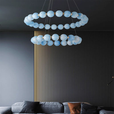 Customized Living Room Chandelier Restaurant Hotel Lobby Pearl Necklace Chandelier