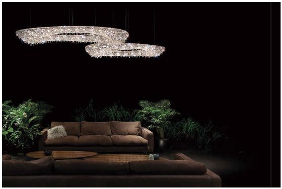 LED Bulb Custom Creative Crystal Lobby Chandelier With Switch Control