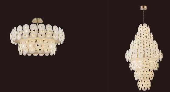 24V 3500K Champagne Gold Glass Custom Chandeliers Soft Brightness