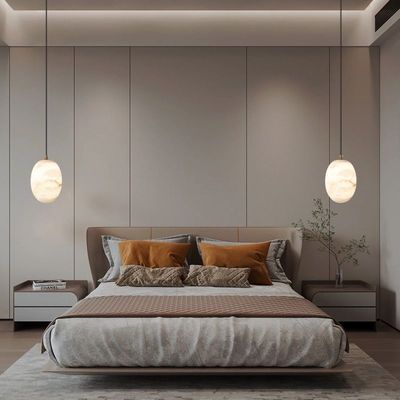 Modern Design Indoor Hanging Decoration Dining Room Villa Living Room Kitchen Island Brass Restaurant Alabaster Chandelie