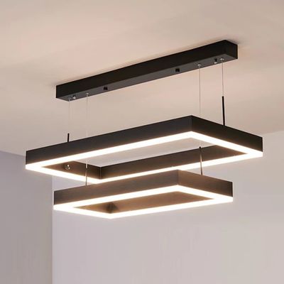 Double Small Living Room Led Chandelier Modern Simple Rectangular Nordic Lighting Lobby Restaurant Bar Hanging Lighting