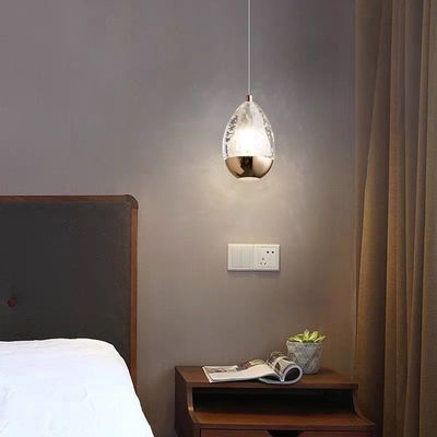 Acrylic Bedside Senior Sense Light Luxury Classic Cafe Restaurant Bar Round Glass LED Chandelier