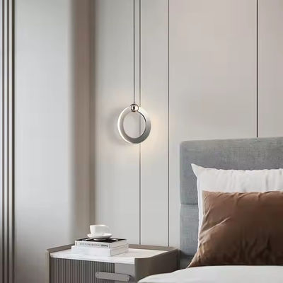 Simple Style Indoor Decoration Pendant Lamp Home Bedroom Bedside Aluminum Gold Black LED Hanging Light