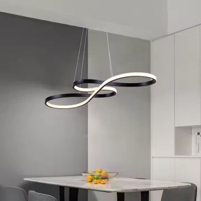 Apartment Kitchen Island Mininalist 50W Twist Pendant Light Chandelier Black Luminaire Lustr Torsion Pendant Light