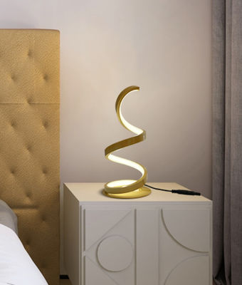 New Simple Gold Spiral Acrylic Metal Bedroom Bedside Hotel Luxury Decorative Table Lamp