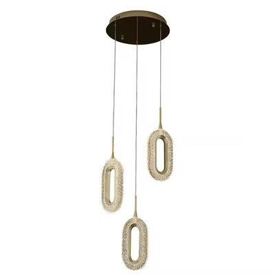 3200-6500K Three Colors Changing Light LED Chandelier Modern Light Luxury Acrylic Oval Pendant For Home And Restaurant