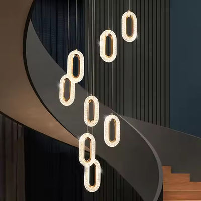 3200-6500K Three Colors Changing Light LED Chandelier Modern Light Luxury Acrylic Oval Pendant For Home And Restaurant