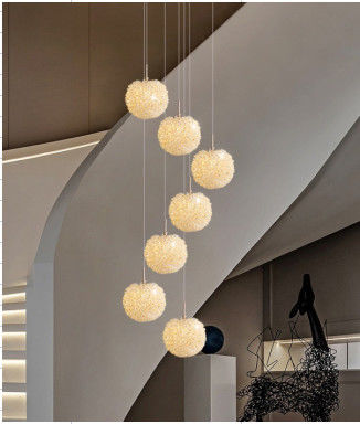 Modern Crystal Lychee Lamp Luxury Villa Duplex Staircase Lighting For Raised Living Room And Bedroom