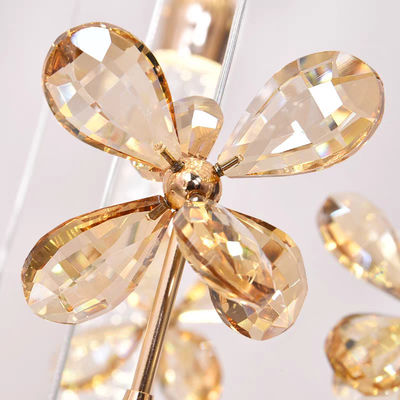 New bubble living room crystal column LED light luxury simple long pendant lamp villa duplex staircase rotating high-rise building
