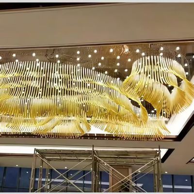 Custom Crystal Lobby Chandelier Large Hotel Lobby Banquet Hall Art Chandelier Non-standard Engineering Glass Staircase Chandelier Wedding Hall Lighting Crystal Light Luxury Ceiling