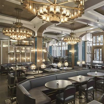 AC 85-265V Voltage Modern Indoor Lighting Large Foyer Chandelier For Chinese Simple Metal Copper Hot Pot Restaurant