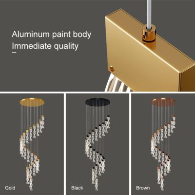 Modern Decoration Acrylic Living Room Restaurant Staggered Modern Ring Crystal Chandelier Glittering Pendant Light