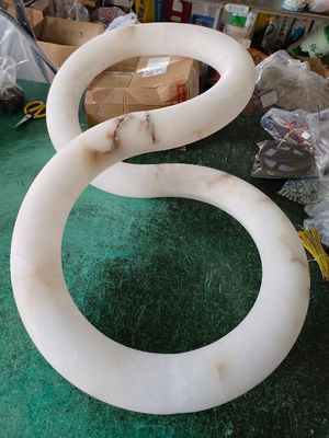 Pendant Light Led Ceiling Marble Lamp Furniture Villa Lighting Alabaster Ring Chandelier