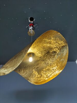 Modern Industrial Dining Room Pendant Lamp Designer Stair Creativity Leaf Shape Decor Restaurant Hanging Brass Light