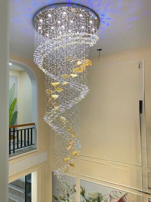 Long Hanging Restaurant Lighting Decoration Hotel Villa Staircase Modern Led Custom Chandelier
