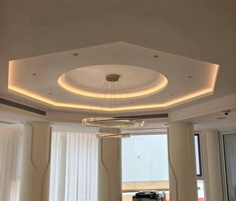 Italian Style Minimalist Crystal Chandelier Luxury Light for High Ceiling Staircase Villa Duplex Loft Hotel Ring Ribbon Iron