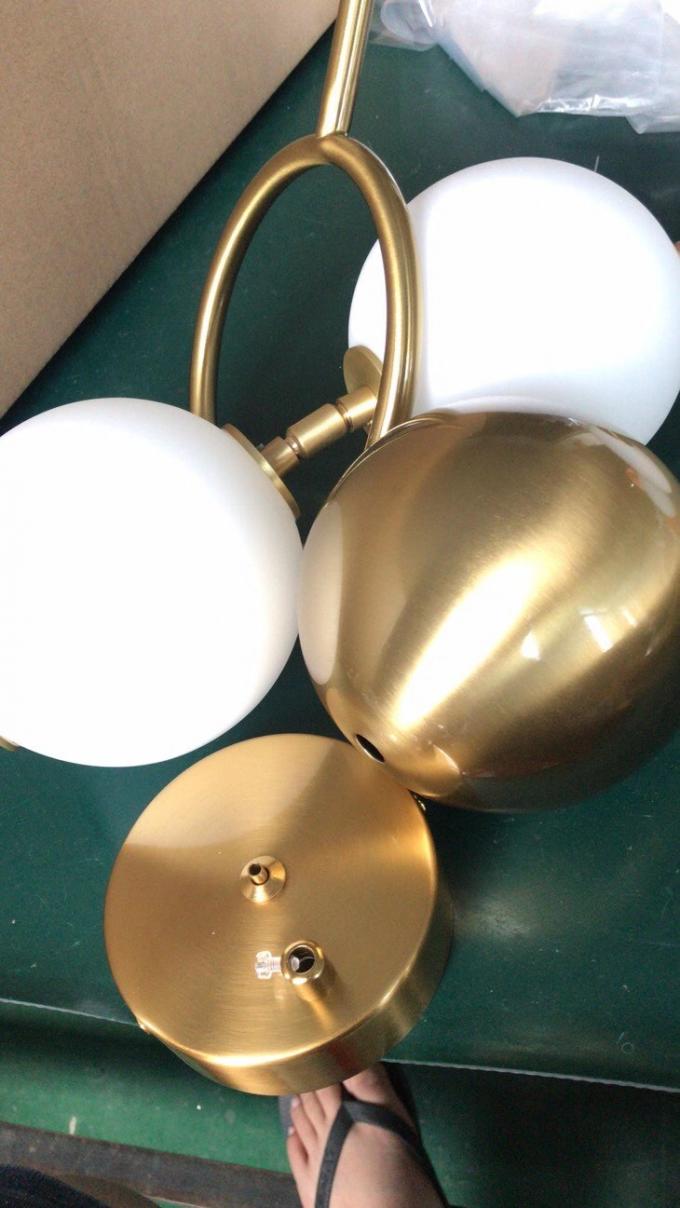 Moderne gouden kroonluchter Huisdecoratie Slaapkamer Woonkamer LED Ring Glas Parel Hanglamp 5