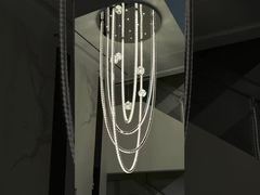 Lange ketting marmeren kralen connector hanglamp boeddhistische gebedskralen
