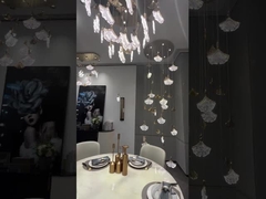Kunstglas Moderne roestvrijstalen kroonluchter