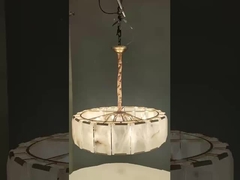 Luxe bronskruis kandelaar met marmeren ronden voor eetkamer hanglamp
