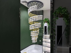 Op maat gemaakte hotel lobby ovaal kunst kandelaar glas extra grote kandelaars