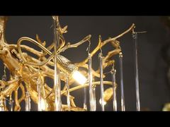 Nieuwe Luxe Kristallen Kroonluchter met Koperen Takverlichting 2025 Woonkamer Eetkamer