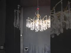 Bekijk Kristallen Woonkamer Lobby Kroonluchters Moderne Luxe Foyer Ronde Hanglamp Demo