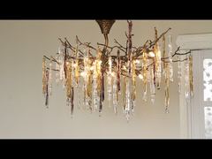 Introductie 80cm Verstelbare Draad IJzer Kristallen Kroonluchter Gerookt Kristal Plafond ISO9001 240V Voor U