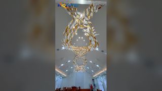 Aangepaste kunstkristallen lintkroonluchter voor feestzalen, clubhuizen, hotellobby's, verkoopafdeling