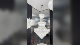 In de fabriek handgemaakte marineblauwe glazen kroonluchter met messing afwerking voor woonkamer, eetkamer, slaapkamer, verlichting