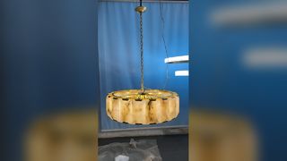 IJzeren Scagliola High End hanglampjes met marmeren lampenscherm