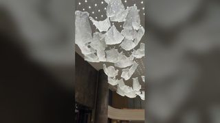 Aangepaste Europese stijl Amber glas gevallen bladeren woonkamer esthetische decoratieve plafondlampen