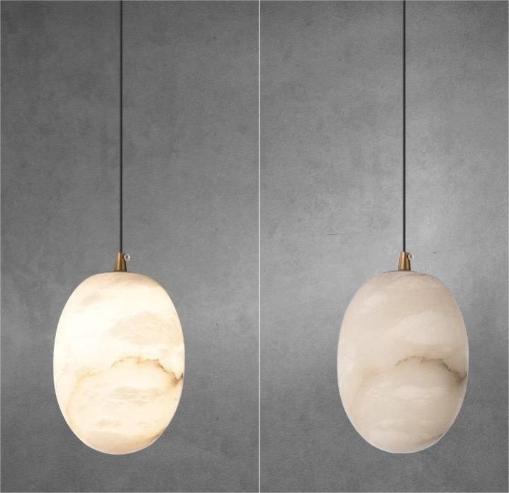 Modern Design Indoor Hanging Decoration Dining Room Villa Living Room Kitchen Island Brass Restaurant Alabaster Chandelie