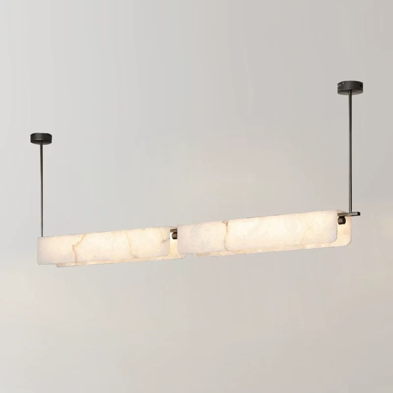 Natural Spanish Marble Copper Chandeliers Creative Luxury LED Dimmable Light for Restaurant Hotel Bar Available in Middle Sizes