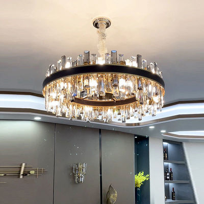 E14 Luxe Moderne Kristal kandelaars Roestvast Lederen Decoratie Zwart Hangertje Licht