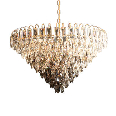 De rokerige Lichte E14 Hoge Helderheid van Diamond Shaped Crystal Chandelier Ceiling
