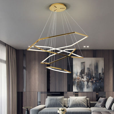 Elektroplacerd roestvrij staal Led plafondverlichting Acryl Moderne commerciële kroonluchter E14