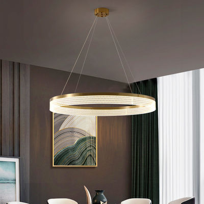 De Tegenhangerlicht van Tricolor Modern Ring Chandelier Dimmable Double Ring met Acryllampekap