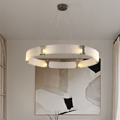 Van de het Glaslampekap van het waterpatroon Zwarte van Ring Chandelier de Moderne Geborstelde Gouden G9