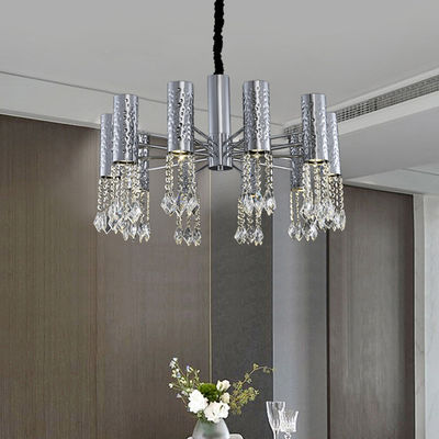Roestvrij staal Chrome Modern Crystal Ceiling Lights Adjustable 110V - 240V