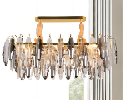 Aangepast Crystal Smoke Grey Pendant Light Roestvrij voor Hogere Club