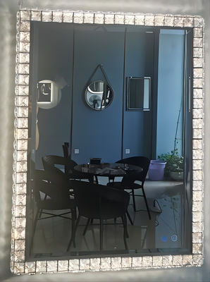 Spiegel roestvrij staal de HOOFD van Crystal Effect Mirror Crystal Vanity met Lichten