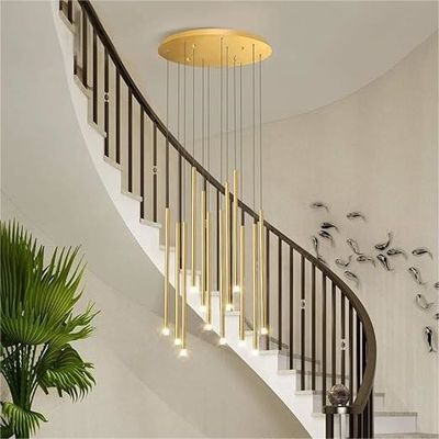 Commerciële moderne LED lange hangende kandelaar goud of zwart afwerking