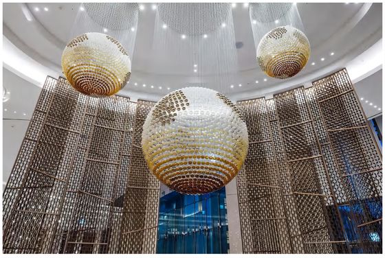 Op maat gemaakte verlichtingsarmaturen Kunstglas Grote Foyer kandelaar Verlichting OEM ODM