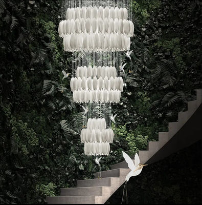 Nieuw ontwerp hoog plafond decoratie luxe kandelaars modellen villa trap keramische bloemen hanger licht